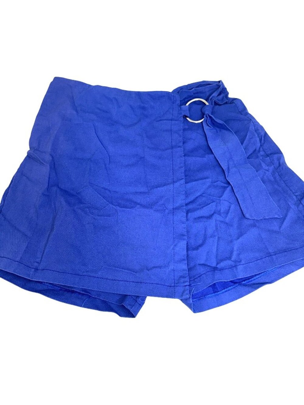 Vintage Lorendu Womens Blue Wrap Skort With Ring Detail Size L
